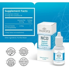 Waiora NCD Activated Liquid Zeolite Drops, for Natural Body Cleanse & Promote Immune Support, Mix in Food/Drinks, All Natural, Promote pH Balance - 1 Bottle (0.5 oz), 90 serv.