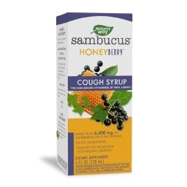 Nature\'s Way Sambucus HoneyBerry Cough Syrup with Black Elderberry Extract & Organic Honey, Immune Support*, 4 Fl. Oz