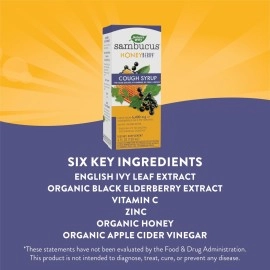Nature\'s Way Sambucus HoneyBerry Cough Syrup with Black Elderberry Extract & Organic Honey, Immune Support*, 4 Fl. Oz