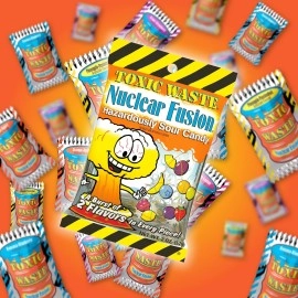TOXIC WASTE - Nuclear Fusion Hazardously Sour Candy - Raspberry-Lemon, Pineapple-Passionfruit, Grape-Strawberry, Banana-Blueberry, & Orange-Apple Flavors - 1 lb. Bag
