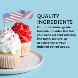 Chefmaster - 4th of July Liqua-Gel Food Color Kit - 4 Pack - Vibrant Patriotic Colors, Easy-To-Blend Formula, Fade-Resistant - For Cake Decorating, Cookie Decorating, Drinks and More - Made in the USA