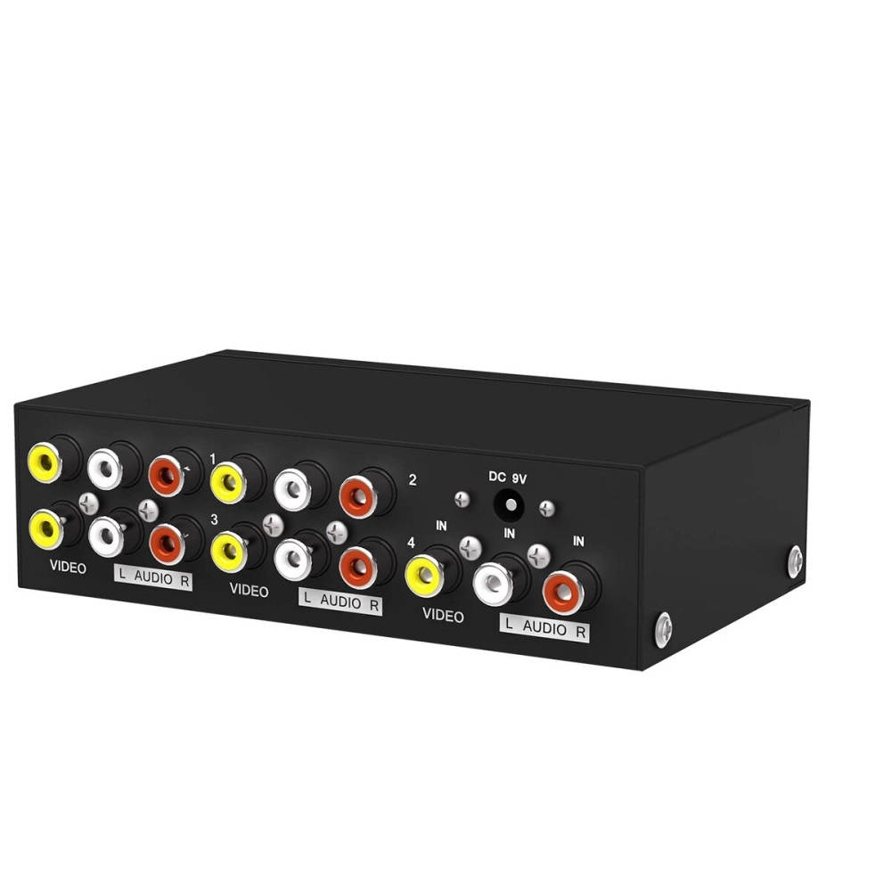 MT-VIKI - AV Signal Distributor, RCA Composite Video Splitter 1 in 4 Output, RCA Connector, Compatible with TV, Wii, NES, N64, XBOX, DVD, PS2, SEGA, Cable Box