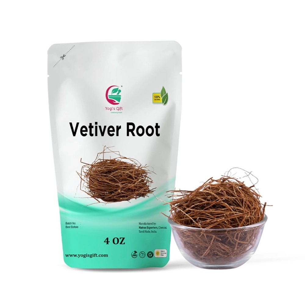 YOGIS GIFT - Celebrating health VETIVER Root 4 oz(114 Grams) | Great Aromatic Roots | 100% Pure and Natural Mesmerizing Fragrance | Product of India | Non-GMO, Vegan | |