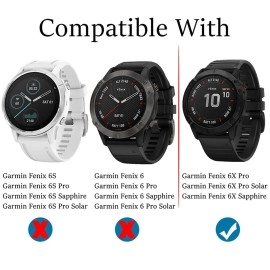 Suoman 4-Pack Screen Protector, 2.5D 9H Hardness Tempered Glass for Garmin Fenix 6X Pro/ 6X Pro Solar/ 6X Sapphire Smartwatch