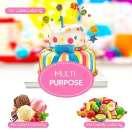 ValueTalks Food Coloring 12 Color x10 ml Food Grade Vibrant Liquid Food Color Dye Flavorless Vegan-free Icing Colors for Baking, Icing, Cake Decorating, Macaron, Frosting, Fondant, Cookie, Slime