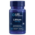 Life Extension Lithium 1000 mcg - for Brain Health, Anti-Aging & Longevity - Memory & Cognition, Mood Support Supplement -Once Daily - Gluten-Free, Non-GMO - 100 Count
