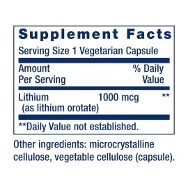Life Extension Lithium 1000 mcg - for Brain Health, Anti-Aging & Longevity - Memory & Cognition, Mood Support Supplement -Once Daily - Gluten-Free, Non-GMO - 100 Count