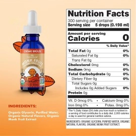 SweetLeaf Organic Monk Fruit Liquid Crme Brulee Flavored Sweetener, 2 Ounce