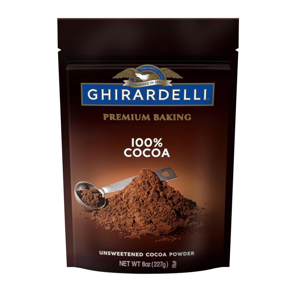 GHIRARDELLI Premium Baking Cocoa 100% Unsweetened Cocoa Powder, 8 oz Bag (6 bags)