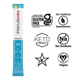 LIFEAID FOCUSAID GO Nootropics Energy Blend, Zero Sugar, Alpha-GPC, GABA, B-Complex, Yerba Mate, Green Tea, Keto Friendly, 100mg Natural Caffeine (Pack of 14)