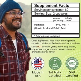 Outback Naturals : Organic Fulvic Humic Minerals Blend Supplement - High Absorption Trace Essentials, Promotes Hydration, Electrolyte Balance, Gut Health, Cognitive Function, Immune Support - 120 Caps