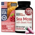 Organic Irish Sea Moss Capsules with Beet Root - Premium Quality Sea Moss Supplement - Support Heart Health, Immune System, Athletic Performance | Vegan-Friendly Organic Sea Moss Capsules
