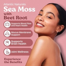 Organic Irish Sea Moss Capsules with Beet Root - Premium Quality Sea Moss Supplement - Support Heart Health, Immune System, Athletic Performance | Vegan-Friendly Organic Sea Moss Capsules