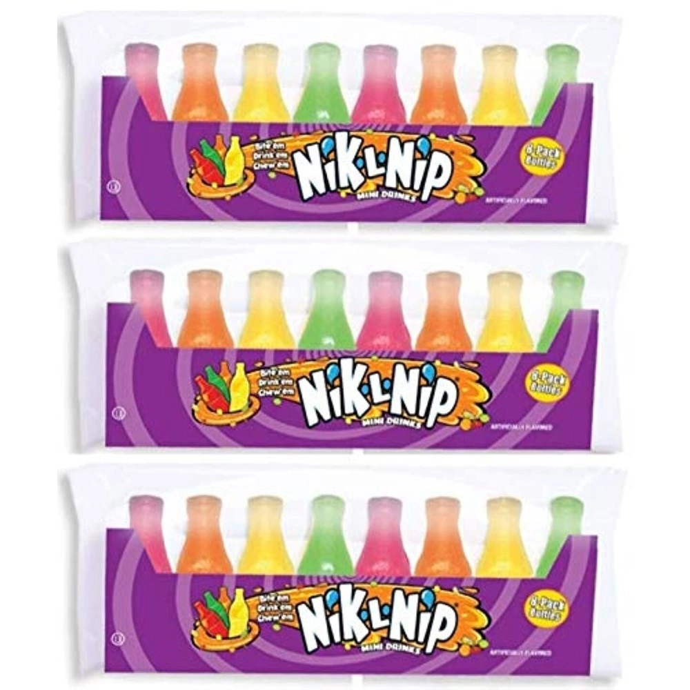 NIK L NIP Nik-L-Nip Mini Drinks Candy, 8 Count, Pack of 3