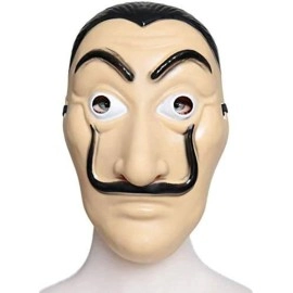 AMARONE Money robbery mask salvador Dali Cosplay halloween Dali mask Realistic Movie Prop Face Mask 2pack