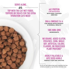 TIKI PETS Cat Born Carnivore Baby, High-Protein and Grain-Free, Dry Cat Food for Kittens 6 Weeks+, 2.8 lbs. Bag