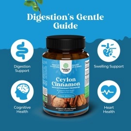 Organic Ceylon Cinnamon Tablets 1000mg - Organic Ceylon Cinnamon Powder Memory Supplement for Brain Support - Non GMO Organic Cinnamon Pills for Heart Health and Organic Immune System Booster