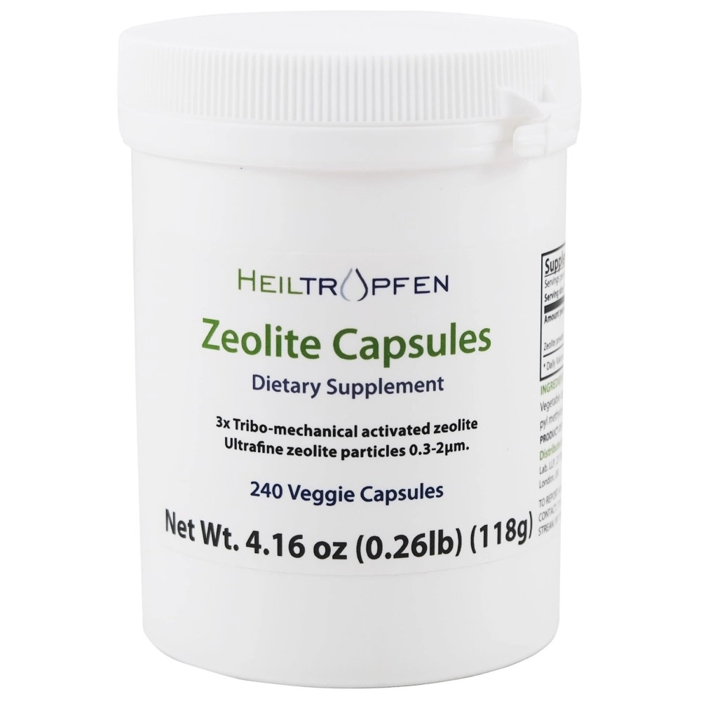 Heiltropfen Zeolite 240 Capsules | Detox | Clinoptilolite 95% | 3X Activated | Natural Mineral Dust Less-Than 2 m | 