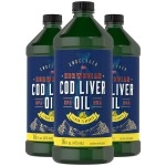 Carlyle Cod Liver Oil Liquid | 16 fl oz | Pack of 3 Bottles | Lemon Flavor | Norwegian | Non GMO, Gluten Free
