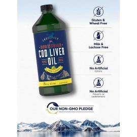 Carlyle Cod Liver Oil Liquid | 16 fl oz | Pack of 3 Bottles | Lemon Flavor | Norwegian | Non GMO, Gluten Free