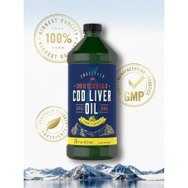 Carlyle Cod Liver Oil Liquid | 16 fl oz | Pack of 3 Bottles | Lemon Flavor | Norwegian | Non GMO, Gluten Free