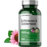 Horbach Echinacea Goldenseal Capsules | 1400mg | 300 Count | Vegetarian, Non-GMO, Gluten Free Extract Supplement