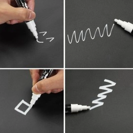 Mr. Pen- White Chalk Markers, 4 Pack, Dual Tip, 8 Assorted Colors, For Non-Porous Surfaces, Reversible Chisel and Bullet Tip