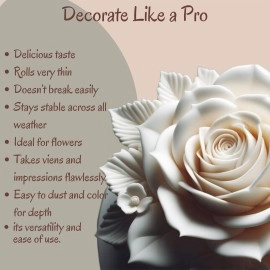 Confect Gum Paste for Cakes Fondant Chefs Choice for Cake Decorating | For Create Elegant Roses, Ruffles & Leafs Flowers | GuGum Pastem Paste For Cake Decorating | White Gum Paste - 250 GMS