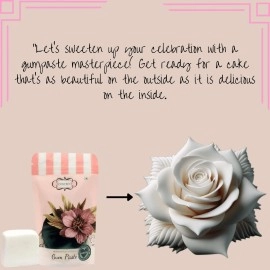 Confect Gum Paste for Cakes Fondant Chefs Choice for Cake Decorating | For Create Elegant Roses, Ruffles & Leafs Flowers | GuGum Pastem Paste For Cake Decorating | White Gum Paste - 250 GMS