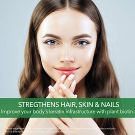 PlantFusion Vegan Biotin , Premium Vegan Biotin for Women and Men (5000mcg), Natural Hair Skin and Nails Vitamins, 120 Vegan Capsules