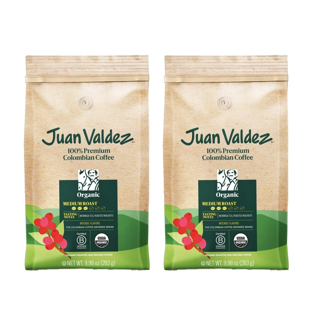 SC Products Juan Valdez Coffee Organic Cafe, 10 oz, Ground - Colombian Coffee (2 Pack)