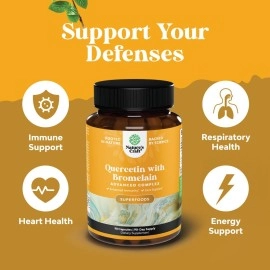 Immune Support Quercetin with Bromelain Supplement - Quercetin 500mg & Bromelain 100mg Antioxidant Supplement for Joint Support Lung Health and Immunity - Advanced Quercetin Bromelain Supplement 90ct