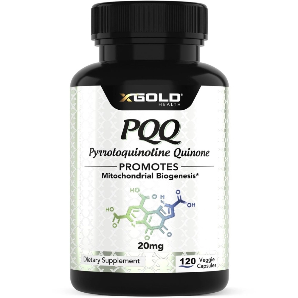 X Gold Health PQQ Supplement Veggie Capsules (Pyrroloquinoline Quinone), 99,7%+ Highly Purified - Promotes Mitochondrial Biogenesis, Energy Optimizer, Heart Cognitive Function & Sleep Support (120 CT)