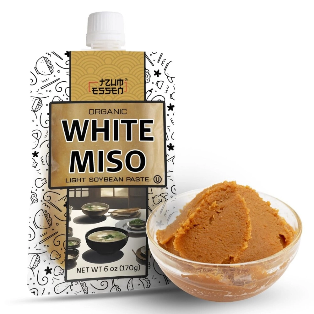 Tzum Essen White Miso Paste (Shiro) 3 Month Fermented, USDA Organic, Kosher. | Small (6 oz)