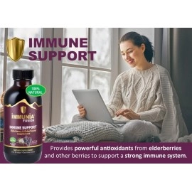 Immunia Fusion - Enhance Your Immune Support. A Powerful Formula of Elderberry, Elderflower, and antioxidant-Rich Berries. Concentrated in polyphenols. Made with Canadian Elderberries. (1-Pack)
