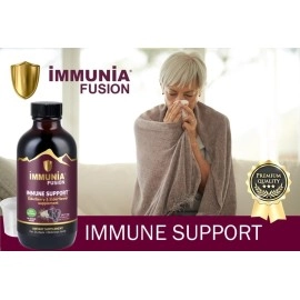 Immunia Fusion - Enhance Your Immune Support. A Powerful Formula of Elderberry, Elderflower, and antioxidant-Rich Berries. Concentrated in polyphenols. Made with Canadian Elderberries. (1-Pack)