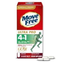 Move Free Type II Collagen, Uniflex, MSM, Manganese - Move Free Ultra Pro 4 in1 Joint Support Tablets (120 Count in a Box), Clinically Proven Joint Comfort, Helps Support Health Bones*