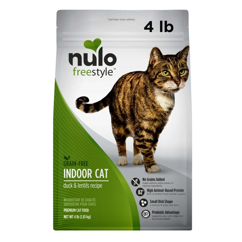 Nulo Freestyle Indoor Cat & Kitten Food, Premium Grain-Free Dry Small Bite Kibble, All Natural Animal Protein Recipe with BC30 Probiotic for Digestive Health Support 4 Pound (Pack of 1)