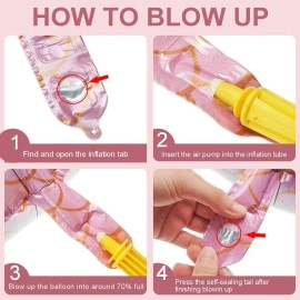 Skylety 12 Pcs Mermaid Balloons Seashell Balloons Pink Mermaid Tail Balloon Arch Garland Kit Under the Sea Balloons Mermaid Foil Balloon for Birthday Party Decorations Baby Shower Wedding