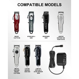 WUKUR Replacement for Wahl Magic Clipper Cordless Charger, 4V Clipper Charger Compatible with Wahl 8164/8591/8148/8504, 5-Star Magic Clip Cordless Trimmer, 1919 100 Year Hair Clipper