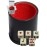 Cyber-Deals Set of Dice Cup Black PU Leather w/Plush Red Felt Lined + Spanish Poker Dice Ivory Tone (Gift Boxed)