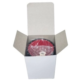 Cyber-Deals Set of Dice Cup Black PU Leather w/Plush Red Felt Lined + Spanish Poker Dice Ivory Tone (Gift Boxed)