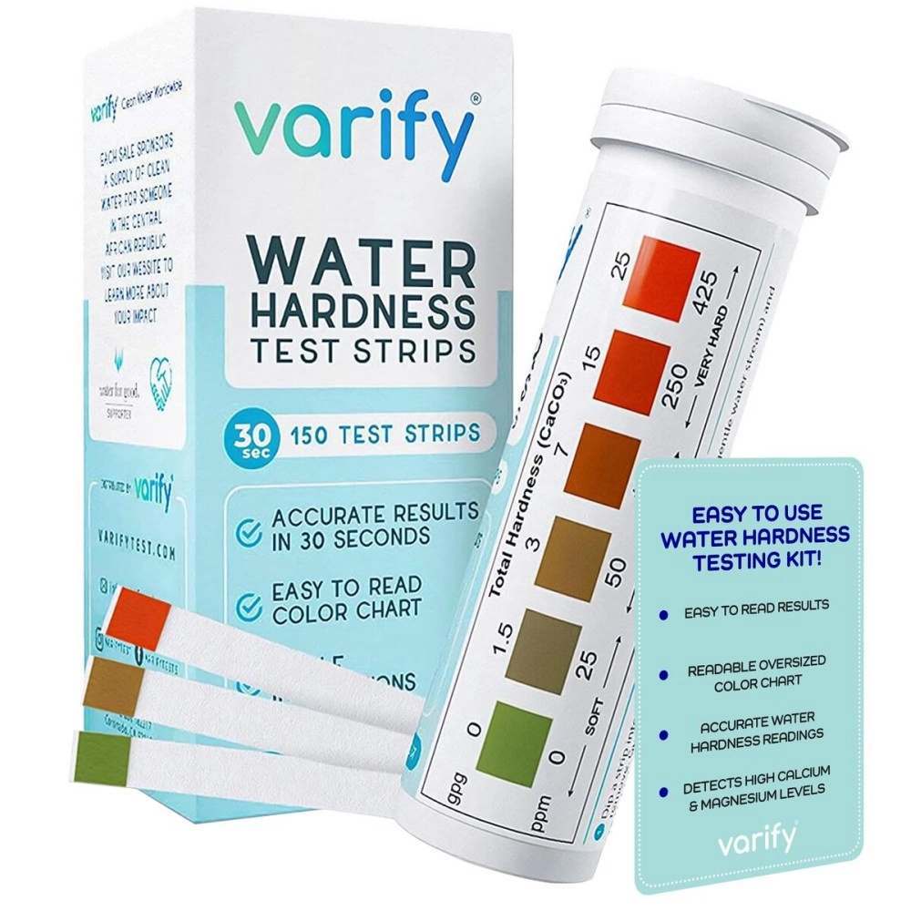 Premium Water Hardness Test Kit | Fast and Accurate Hard Water Quality Testing Strips for Water Softener Dishwasher Well Spa Pool, etc. | 0-425 ppm | Calcium and Magnesium Total Hardness (150 Strips)