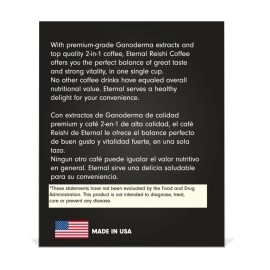 Eternal Spirit Beauty Gourmet Ganoderma (REISHI) Black Coffee 2 in1 Made in USA Cafe Negro con ganoderma