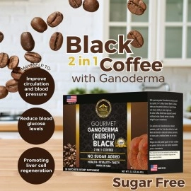 Eternal Spirit Beauty Gourmet Ganoderma (REISHI) Black Coffee 2 in1 Made in USA Cafe Negro con ganoderma
