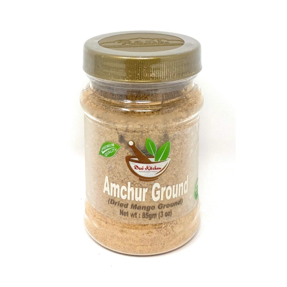 DESI KITCHEN AUTHENTIC INDIAN PRODUCTS Spices All Natural | Salt Free | Vegan | NON GMO | Amchur (Dried Mango) Ground 3oz