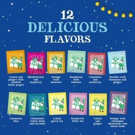 Clipper Natural, Fair & Delicious Tea, Christmas Advent Holiday Tea Calendar, 12 Organic Flavors, Fairtrade, Organic Plant-Based, British Tea, 1 Variety Pack, 24 Individual Unbleached Tea Bags
