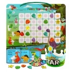 Potty Training Chart with 35 Stickers, 3 Reminder Stickers and Crown for Toddlers Boys and Girls - Potty Training Rewards for Kids - Dino