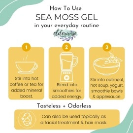 Elderwise Organics Made With Love Sea Moss | Makes 20oz of Gel | WILDCRAFTED | Raw + Non GMO | Sundried | MINERAL RICH | Golden