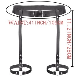 Bmirth Sexy Belly Waist Chain Belt Leather Body Harness Leg Garter Chain Thigh Body Jewelry Accessories for Women and Girls, Black